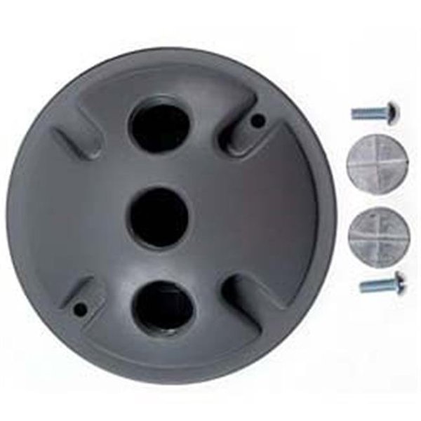 Hubbel Electric Raco Hubbel Electric Raco 4in. Gray Triple Outlet Weatherproof Round Lampholder Covers 5197-0